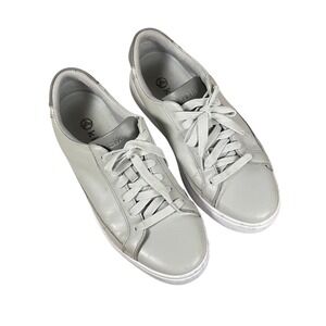 Kizik Grey Leather Lace Up Casual Sneakers Shoes M 7.5 Wide W 9